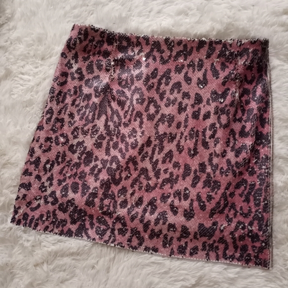 Free People Pink Leopard Skirt sz 2 - Picture 2 of 4